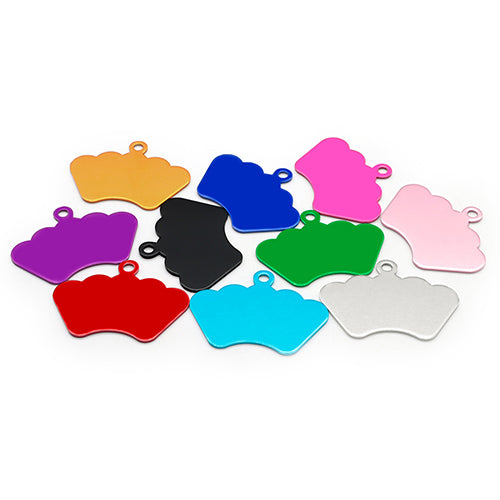 100Pcs/Set Crown Dog ID Tags Aluminum Pendant