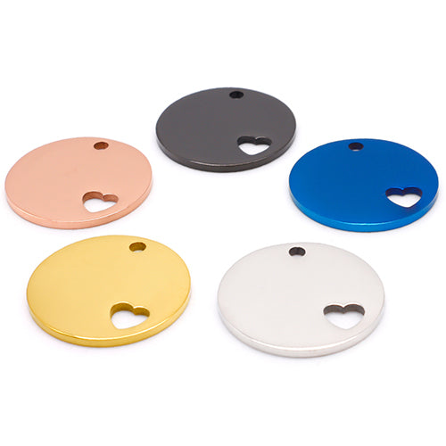 Wholesale 100Pcs Dog ID Tag Stainless Steel Blank Round Engraved Cat Name NO. Heart Accessories Cards Pendant Quality Necklace