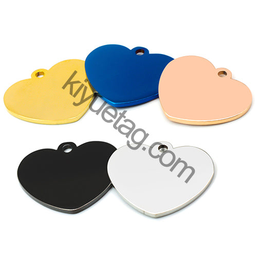 Wholesale 100 Pieces Heart ID Tag Personalized Engraving Custom Dog Identity Cat Lanyard Accessories Stainless Steel Pendant