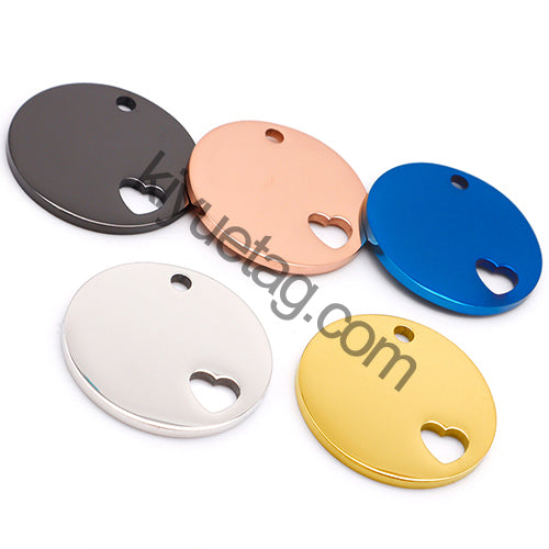 Wholesale 100Pcs Dog ID Tag Stainless Steel Blank Round Engraved Cat Name NO. Heart Accessories Cards Pendant Quality Necklace