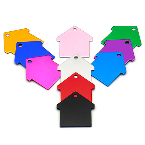 100Pcs/Set New House Dog ID Tags Aluminum Pendant