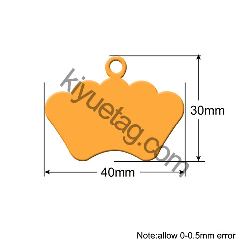 100Pcs/Set Crown Dog ID Tags Aluminum Pendant