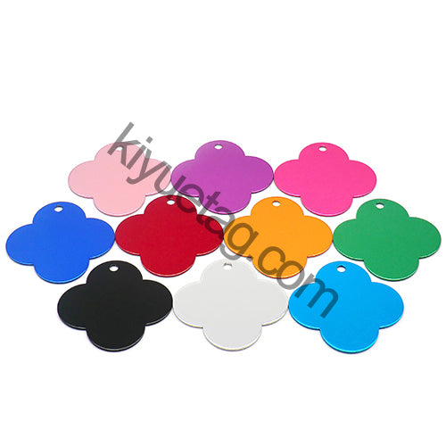 100Pcs/Set Four-Leaf Clover Dog ID Tags Aluminum Pendant
