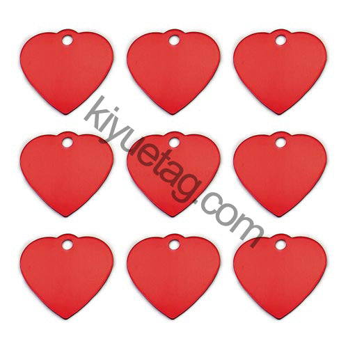 100Pcs/Set New Heart Dog ID Tags Aluminum Pendant