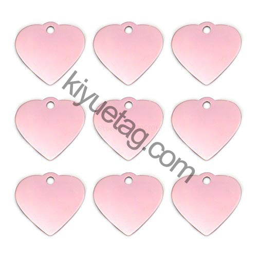 100Pcs/Set New Heart Dog ID Tags Aluminum Pendant