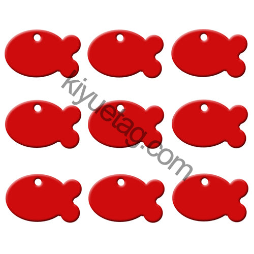100Pcs/Set Fish Dog ID Tags Aluminum Pendant