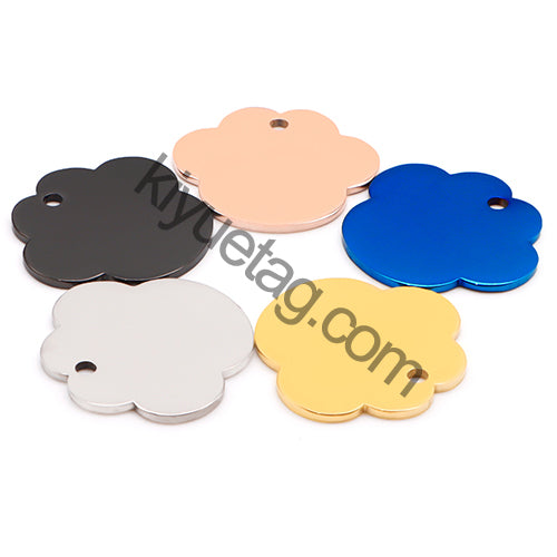 100pcs Paw Pet ID Card Accessories Customize Dog Tag Name Phone Engraved Collar Nameplate Personalized Puppy For Cat Walking Out