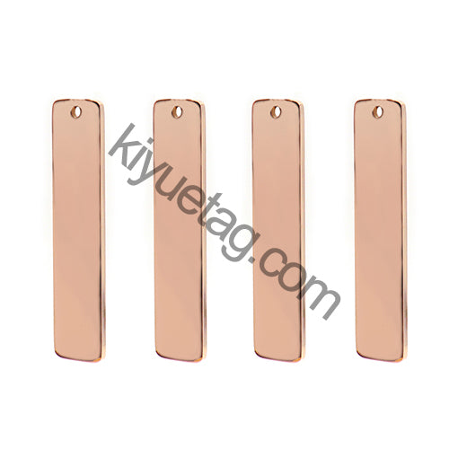 50PCS Engravable Flat Rectangular Stainless Steel Pendant Anti-Lost Key Ring Pendant Pet Dog Tag Accessories