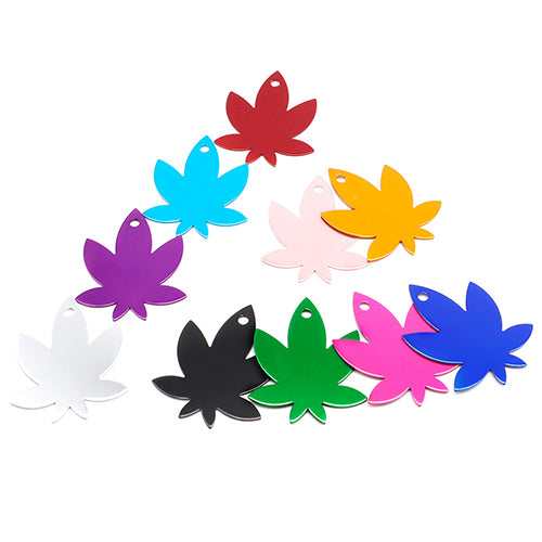 100Pcs/Set Maple Leaf Dog ID Tags Aluminum Pendant