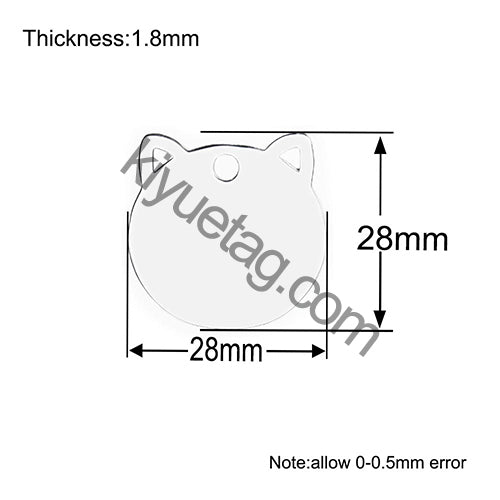 100PCS Personalized Customizable Pet Stainless Steel Tag Laser Engraving Anti-Lost ID Tag Cat Collar Pendant Accessories