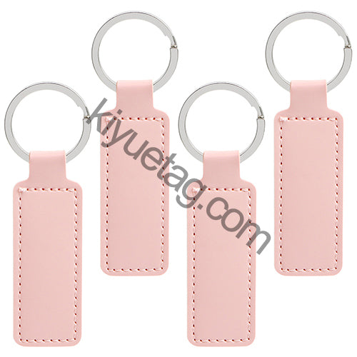 Wholesale 100/50Pcs Bright PU Leather Keychain Dog ID Tags NamePlate Car Gift Pendant PU Key Chain