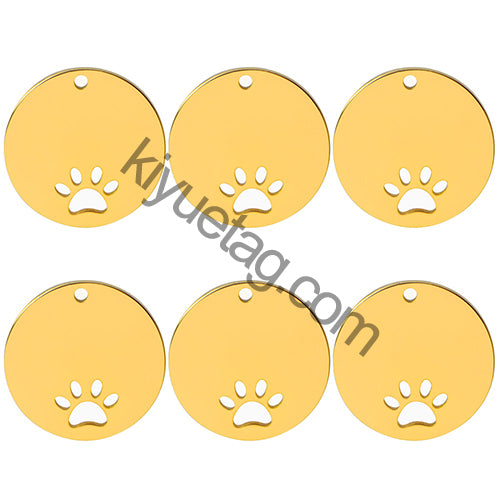 100PCS Personalized Pet ID Tag Customized Stainless Steel Engravable Cat Address Anti-Loss Dog Halter Collar Pendant Necklace