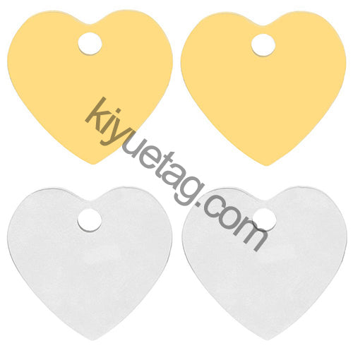 100Pcs Personalized Pet Dog ID Tag Blank Stainless Steel Heart Charm Laser Pendant Engravable Jewelry Plate Gift Souvenir