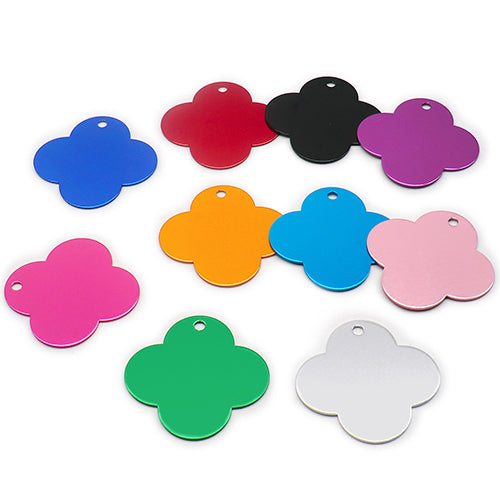 100Pcs/Set Four-Leaf Clover Dog ID Tags Aluminum Pendant