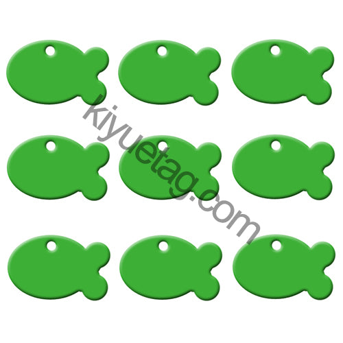 100Pcs/Set Fish Dog ID Tags Aluminum Pendant