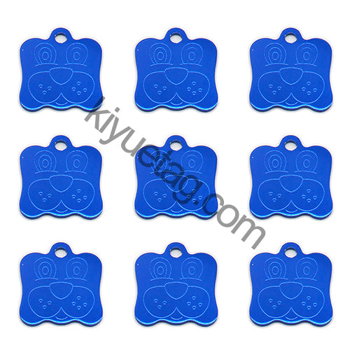 100Pcs/Set Dog Face Dog ID Tags Aluminum Pendant