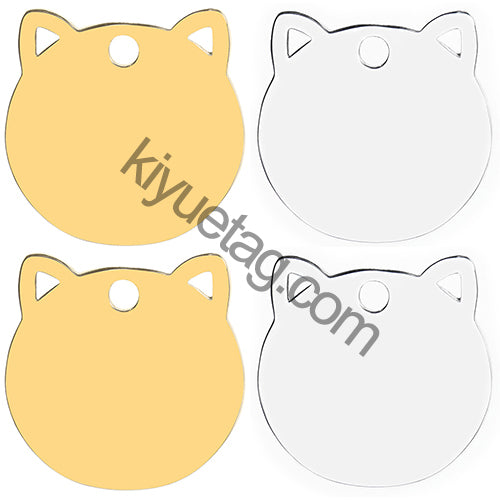 100PCS Personalized Customizable Pet Stainless Steel Tag Laser Engraving Anti-Lost ID Tag Cat Collar Pendant Accessories