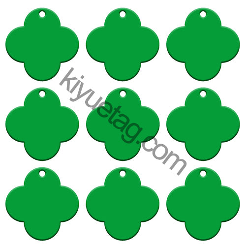 100Pcs/Set Four-Leaf Clover Dog ID Tags Aluminum Pendant