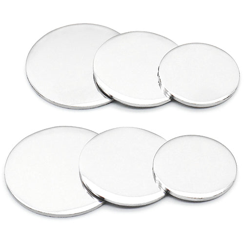 100Pcs Stainless Steel Dog Tag Mirror Polished 25-30-35mm Disc Round PET Plate Personalized Bracelet Necklace Jewelry Charm