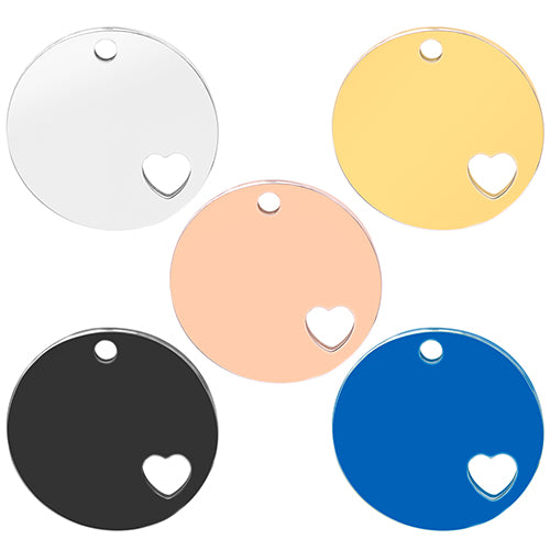 Wholesale 100Pcs Dog ID Tag Stainless Steel Blank Round Engraved Cat Name NO. Heart Accessories Cards Pendant Quality Necklace