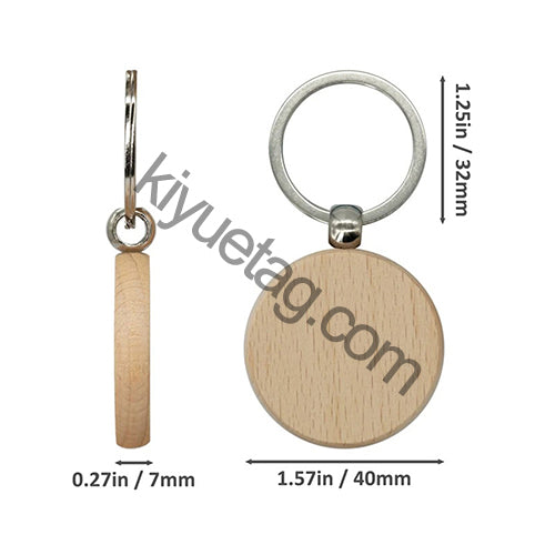 Wholesale 100/50Pcs Round Wood Keychain Blanks Keychain Key Ring Key Pendants Gifts
