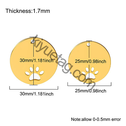 100PCS Personalized Pet ID Tag Customized Stainless Steel Engravable Cat Address Anti-Loss Dog Halter Collar Pendant Necklace