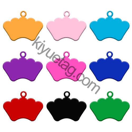 100Pcs/Set Crown Dog ID Tags Aluminum Pendant