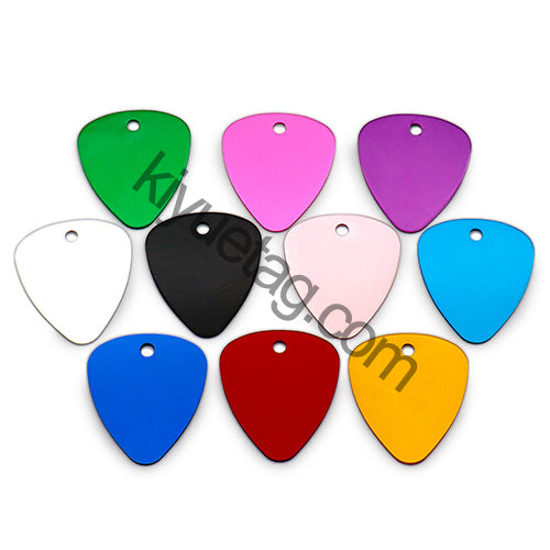 100Pcs/Set Piano Picks Dog ID Tags Aluminum Pendant
