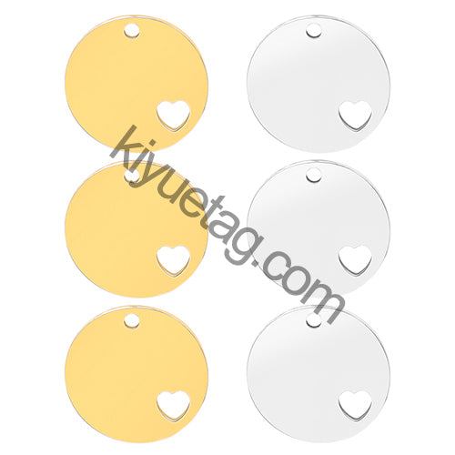 Wholesale 100Pcs Dog ID Tag Stainless Steel Blank Round Engraved Cat Name NO. Heart Accessories Cards Pendant Quality Necklace