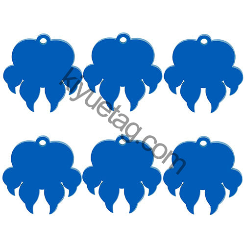 100Pcs/Set 100Pcs Dog Paw ID Tag Personalized Shape Stainless Steel Jewelry Pendant DIY Necklace Keyring Accessories
