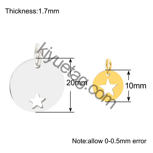 Wholesale 100pcs Blank Stainless Steel ID Tag Round Pet Dog Nameplate Custom Engraved Pendant Key Ring Necklace Accessories