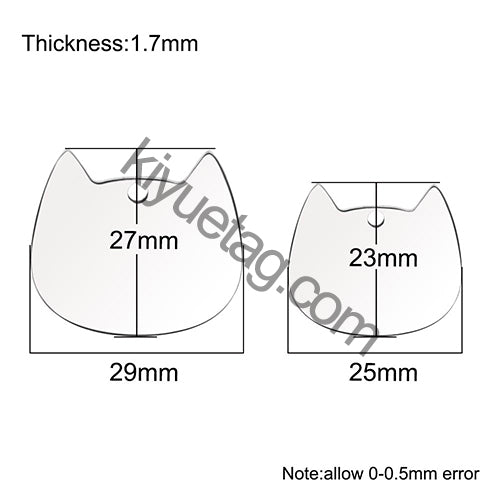 100Pcs Cat Id Tag Face Shape Lovey Pendant Collar Accessories Stainless Steel Dog Name Blank Metal Engraved Quality Neck