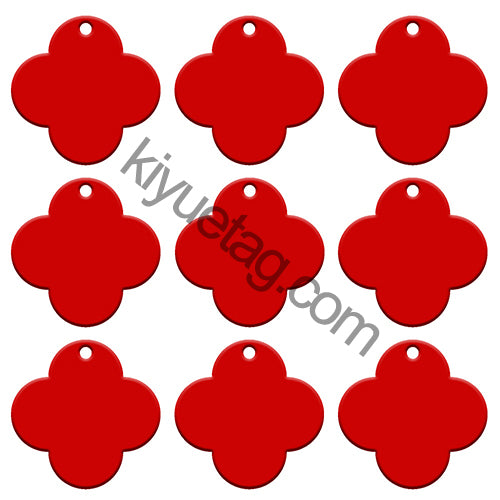 100Pcs/Set Four-Leaf Clover Dog ID Tags Aluminum Pendant