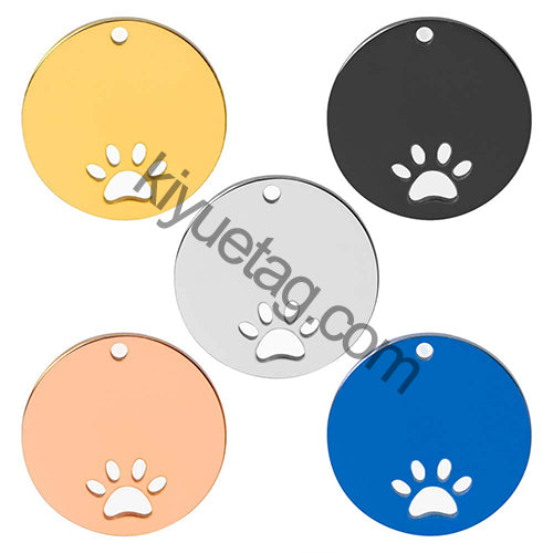 100PCS Personalized Pet ID Tag Customized Stainless Steel Engravable Cat Address Anti-Loss Dog Halter Collar Pendant Necklace