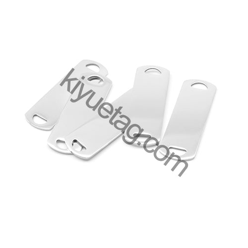 100Pcs Custom Accessories Pet Dog Stainless Steel Blank Tag Personalized Engravable Nameplate Rectangle Charm Pendant Necklace