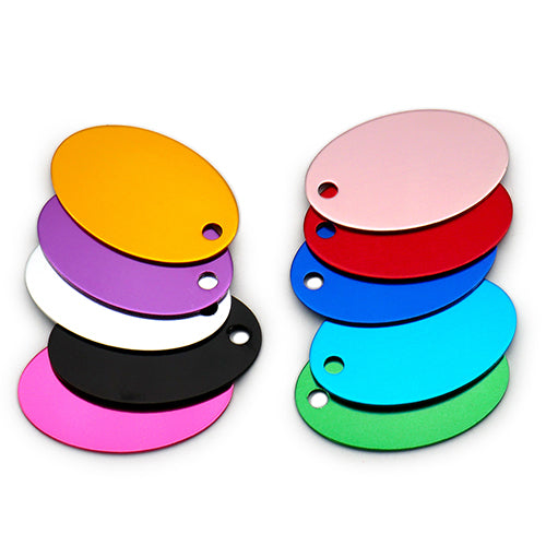 100Pcs/Set Oval Dog ID Tags Aluminum Pendant