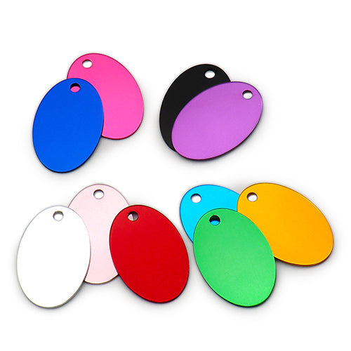 100Pcs/Set Oval Dog ID Tags Aluminum Pendant