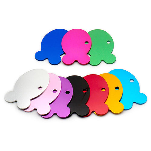 100Pcs/Set Fish Dog ID Tags Aluminum Pendant