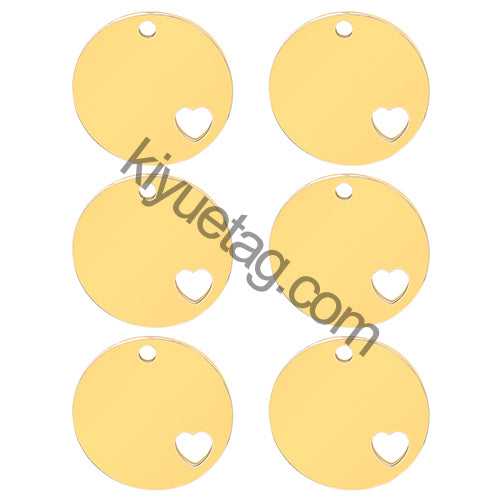 Wholesale 100Pcs Dog ID Tag Stainless Steel Blank Round Engraved Cat Name NO. Heart Accessories Cards Pendant Quality Necklace
