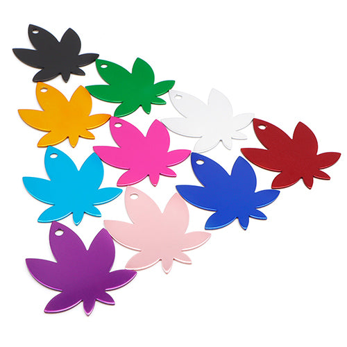100Pcs/Set Maple Leaf Dog ID Tags Aluminum Pendant