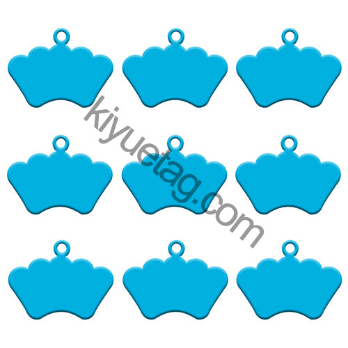 100Pcs/Set Crown Dog ID Tags Aluminum Pendant