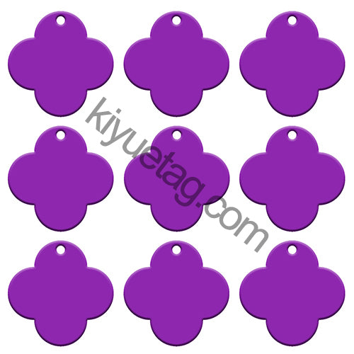 100Pcs/Set Four-Leaf Clover Dog ID Tags Aluminum Pendant