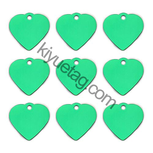 100Pcs/Set New Heart Dog ID Tags Aluminum Pendant