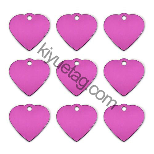 100Pcs/Set New Heart Dog ID Tags Aluminum Pendant
