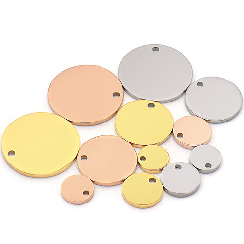 100pcs/Lot Stainless Steel Dog Id Tag Necklace Blank Round Plate Stamping Tags Custom Logo Charms Pet DIY Jewelry