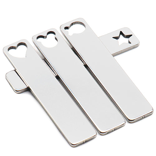 100Pcs Pet Dog Stainless Steel Rectangle Metal Blank Tag Memorial Pendant Necklace Jewelry Makings