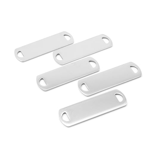 100Pcs Custom Accessories Pet Dog Stainless Steel Blank Tag Personalized Engravable Nameplate Rectangle Charm Pendant Necklace