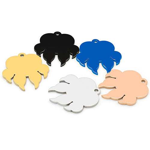 100Pcs/Set 100Pcs Dog Paw ID Tag Personalized Shape Stainless Steel Jewelry Pendant DIY Necklace Keyring Accessories