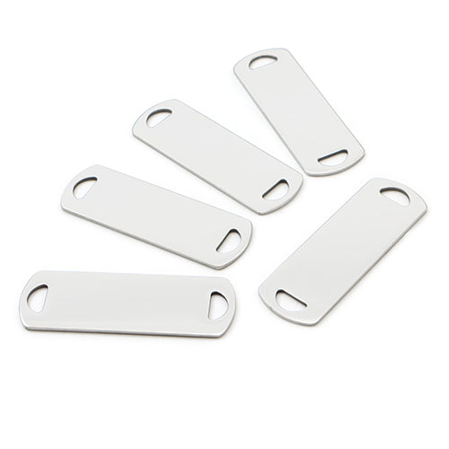 100Pcs Custom Accessories Pet Dog Stainless Steel Blank Tag Personalized Engravable Nameplate Rectangle Charm Pendant Necklace