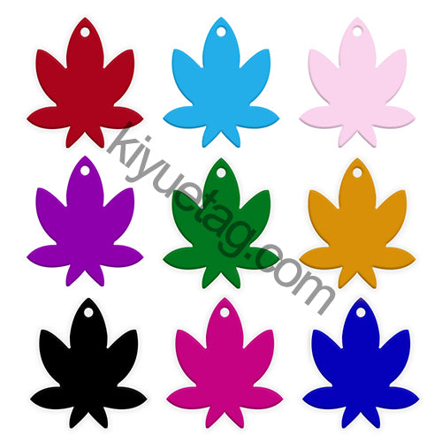 100Pcs/Set Maple Leaf Dog ID Tags Aluminum Pendant